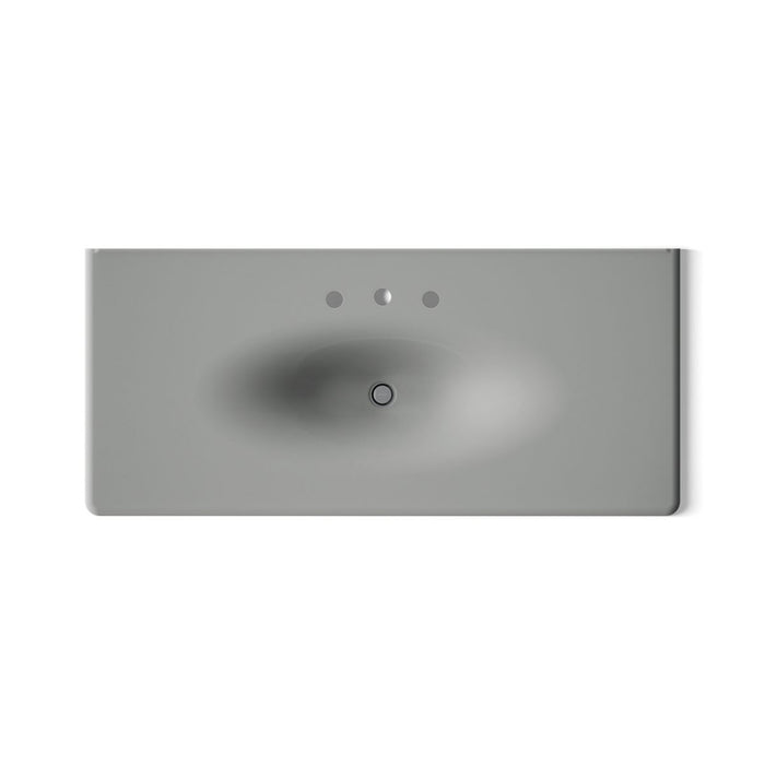 KOHLER K-3053-8 Iron/Impressions 49" Enameled cast iron vanity top with integrated oval sink
