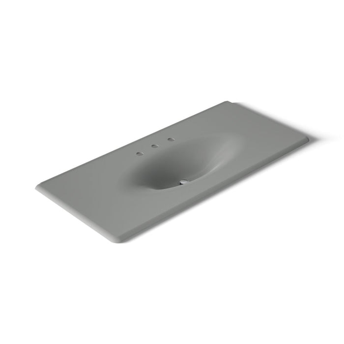 KOHLER K-3053-8 Iron/Impressions 49" Enameled cast iron vanity top with integrated oval sink