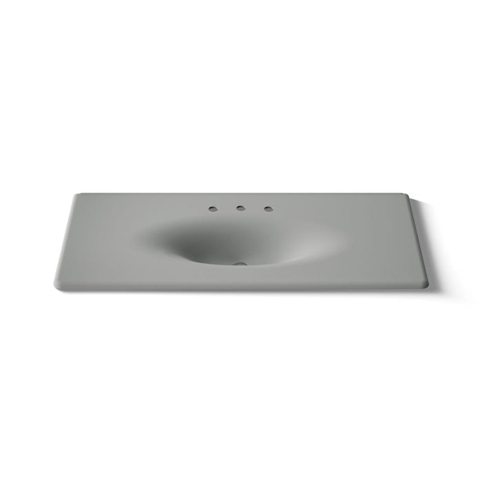 KOHLER K-3053-8 Iron/Impressions 49" Enameled cast iron vanity top with integrated oval sink