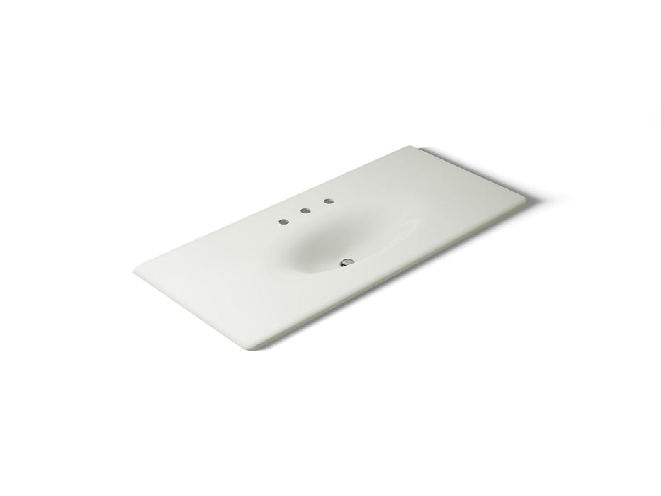 KOHLER K-3053-8 Iron/Impressions 49" Enameled cast iron vanity top with integrated oval sink
