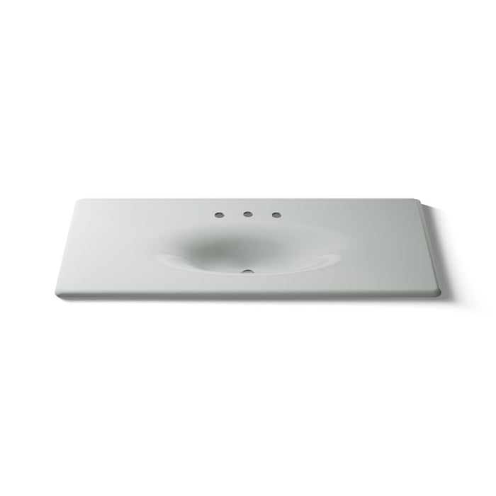 KOHLER K-3053-8 Iron/Impressions 49" Enameled cast iron vanity top with integrated oval sink