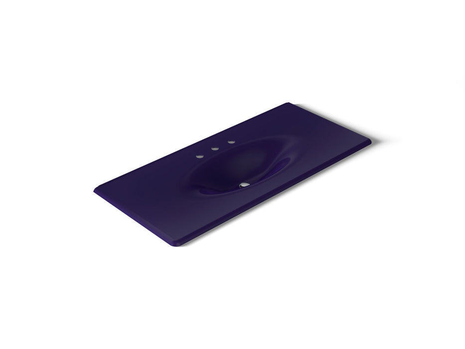 KOHLER K-3053-8 Iron/Impressions 49" Enameled cast iron vanity top with integrated oval sink
