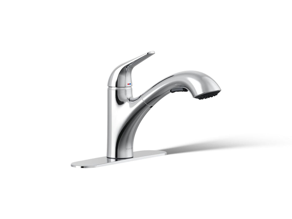 KOHLER K-30612 Jolt Pull-out kitchen sink faucet with two-function sprayhead