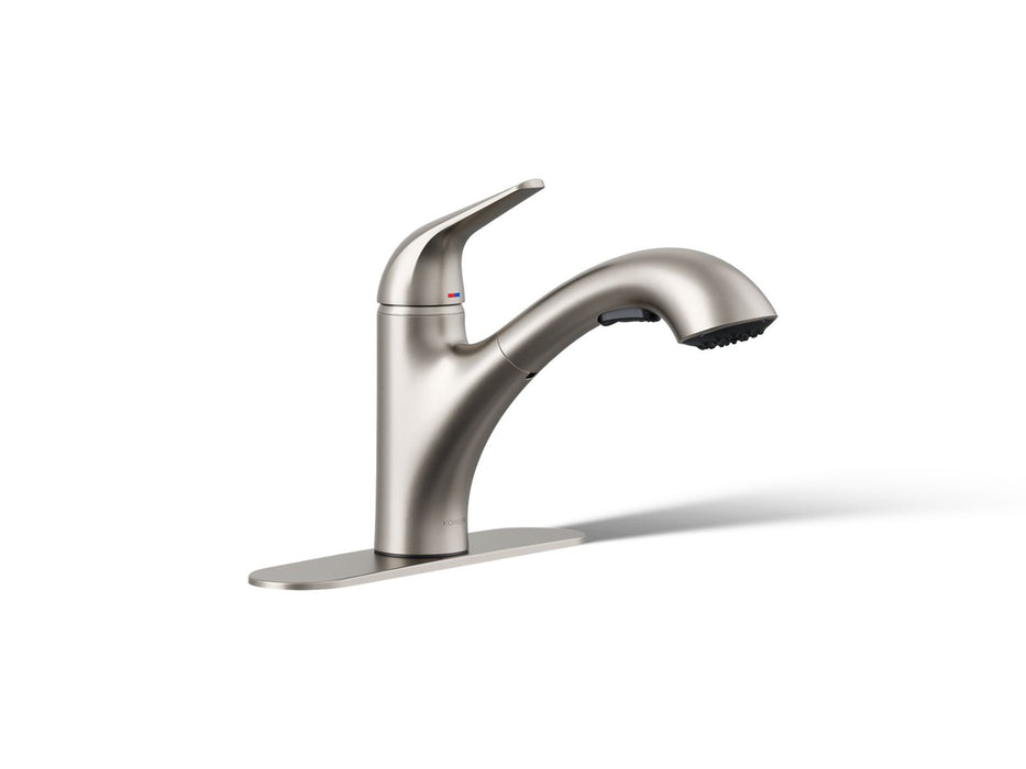KOHLER K-30612 Jolt Pull-out kitchen sink faucet with two-function sprayhead