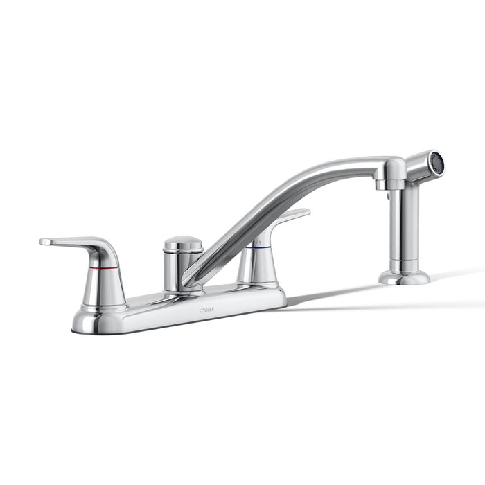 KOHLER K-30616 Jolt Two-handle kitchen sink faucet with side sprayer