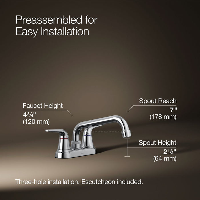 KOHLER K-30618 Jolt Two-handle utility sink faucet