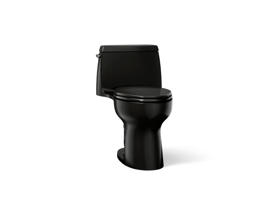 KOHLER K-30811 Santa Rosa One-piece compact elongated 1.6 gpf toilet with Revolution 360 swirl flushing technology, black...