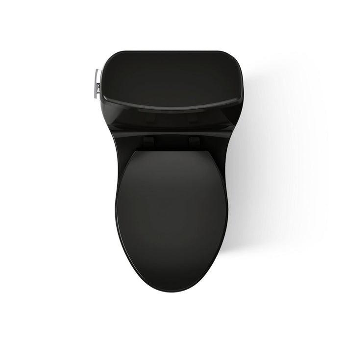 KOHLER K-30811 Santa Rosa One-piece compact elongated 1.6 gpf toilet with Revolution 360 swirl flushing technology, black...