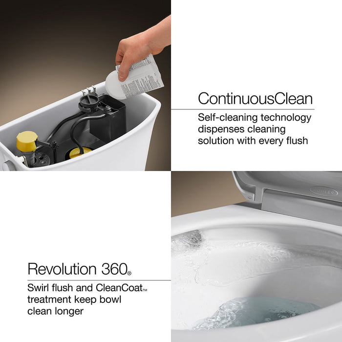 KOHLER K-30812 Santa Rosa ContinuousClean ST one-piece compact elongated toilet, 1.28 gpf, black black - view 3
