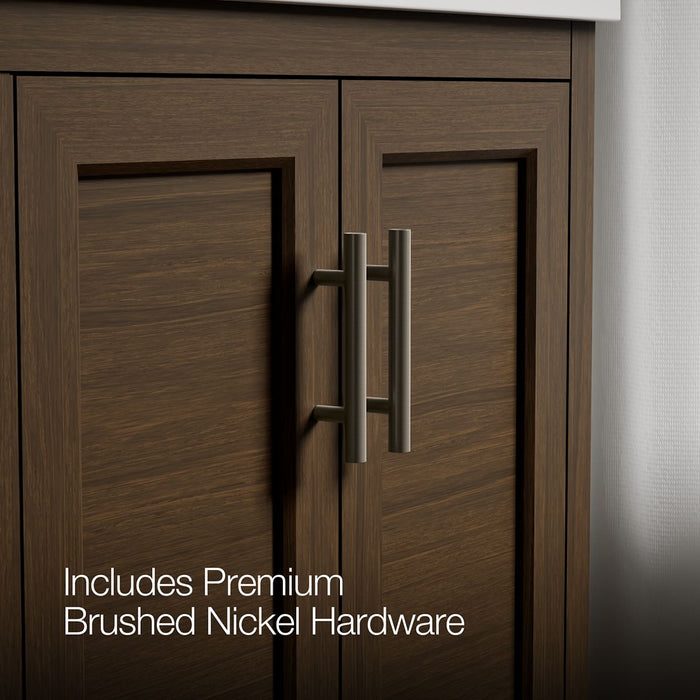 KOHLER K-31244-ASB Quo 36" Bathroom Vanity Cabinet with Sink and Quartz Top, Draper Oak - Detail image of a product feature