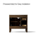 KOHLER K-31244-ASB Quo 36" Bathroom Vanity Cabinet with Sink and Quartz Top, Draper Oak - back view of product