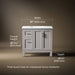 3/4 view of product with dimensions