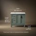 3/4 view of product with dimensions