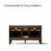 KOHLER K-31246-ASB Quo 60" Bathroom Vanity Cabinet with Sinks and Quartz Top, Draper Oak - back view of product