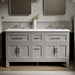 KOHLER K-31246-ASB Quo 60" Bathroom Vanity Cabinet with Sinks and Quartz Top, Mohair Grey - Shows close up detail of product 