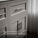 KOHLER K-31246-ASB Quo 60" Bathroom Vanity Cabinet with Sinks and Quartz Top, Mohair Grey - Detail image of a product feature