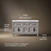 3/4 view of product with dimensions