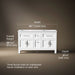 3/4 view of product with dimensions