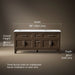 3/4 view of product with dimensions