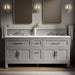 KOHLER K-31247-ASB Quo 72" Bathroom Vanity Cabinet with Sinks and Quartz Top, Mohair Grey - Shows close up detail of product 