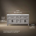 3/4 view of product with dimensions