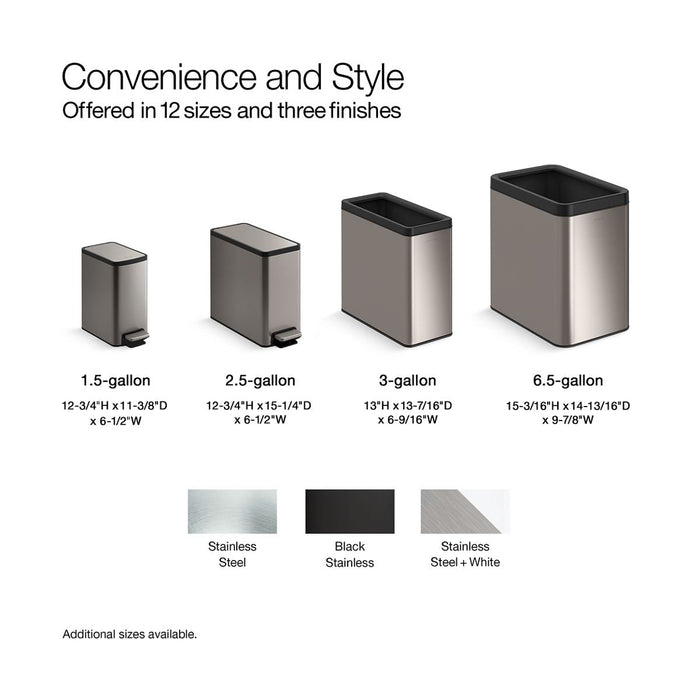 KOHLER K-31313 3-gallon open-top trash can