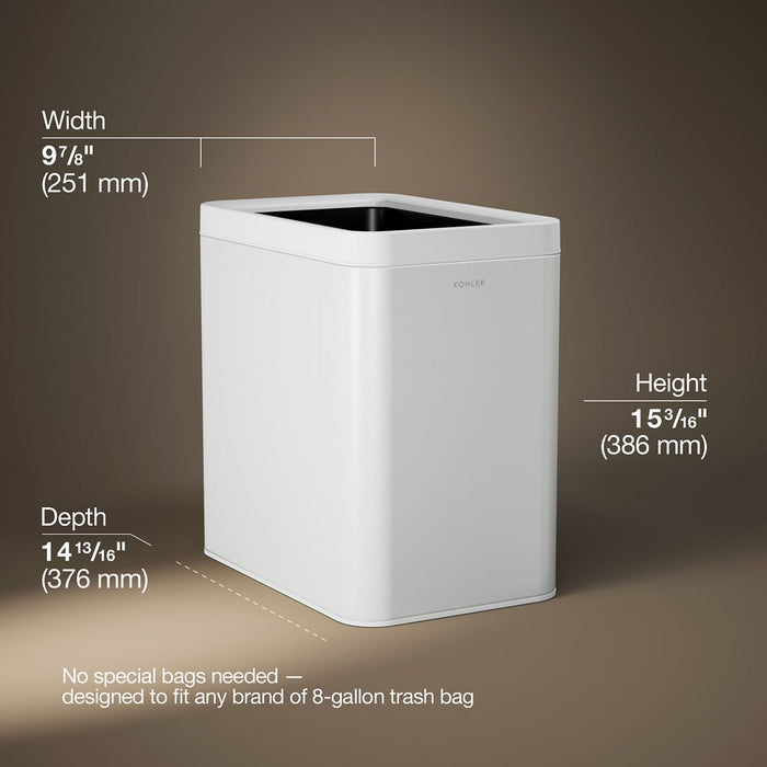 KOHLER K-31314 6-1/2-gallon open-top trash can