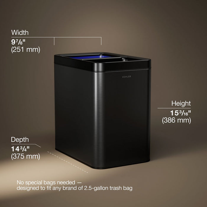 KOHLER K-31315 5-3/4-gallon dual-compartment open-top trash can