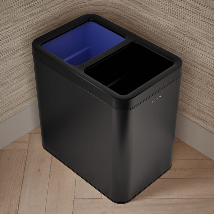 KOHLER K-31315 5-3/4-gallon dual-compartment open-top trash can