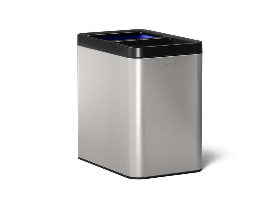 KOHLER K-31315 5-3/4-gallon dual-compartment open-top trash can