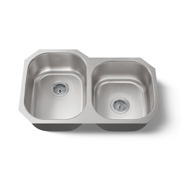 KOHLER K-3150 Undertone 31" undermount double-bowl kitchen sink