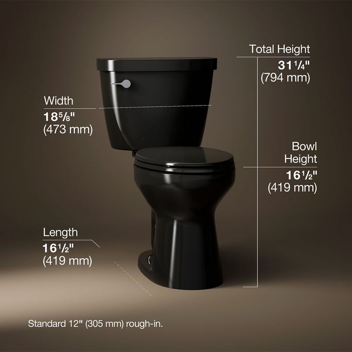 KOHLER K-31620-RA Cimarron Two-piece elongated toilet, 1.6 gpf