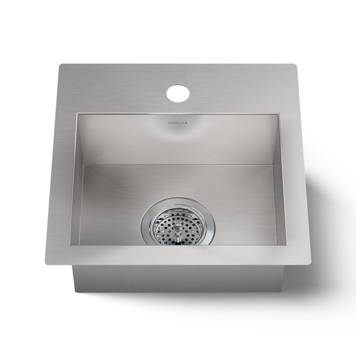 KOHLER K-32027-1 Vault 15" top-/undermount single-bowl bar sink