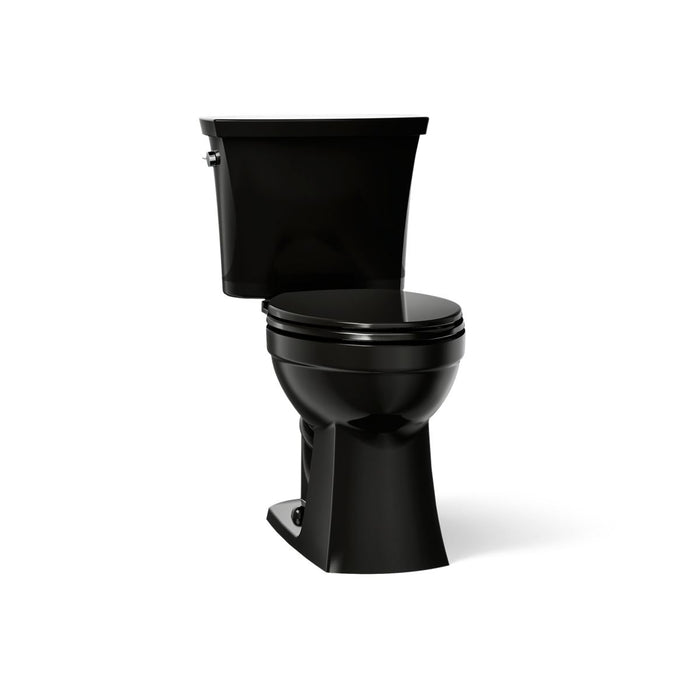KOHLER K-32810 Kelston Two-piece elongated toilet, 1.28 gpf - Black Black