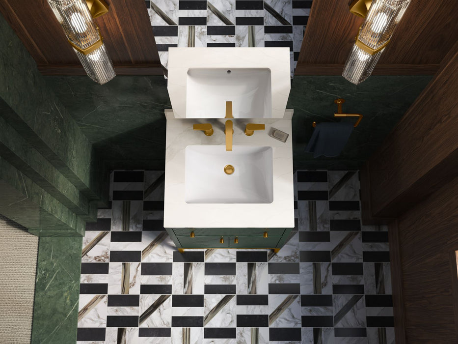 KOHLER K-33000 Calpa 24" bathroom vanity cabinet with sink and quartz top