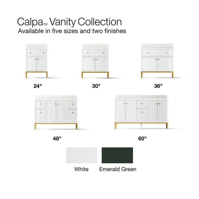 KOHLER K-33000 Calpa 24" bathroom vanity cabinet with sink and quartz top