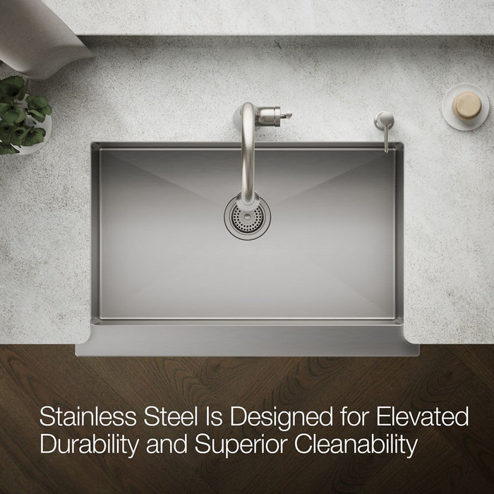 KOHLER K-33157 Strive 32-1/2" undermount single-bowl farmhouse kitchen sink