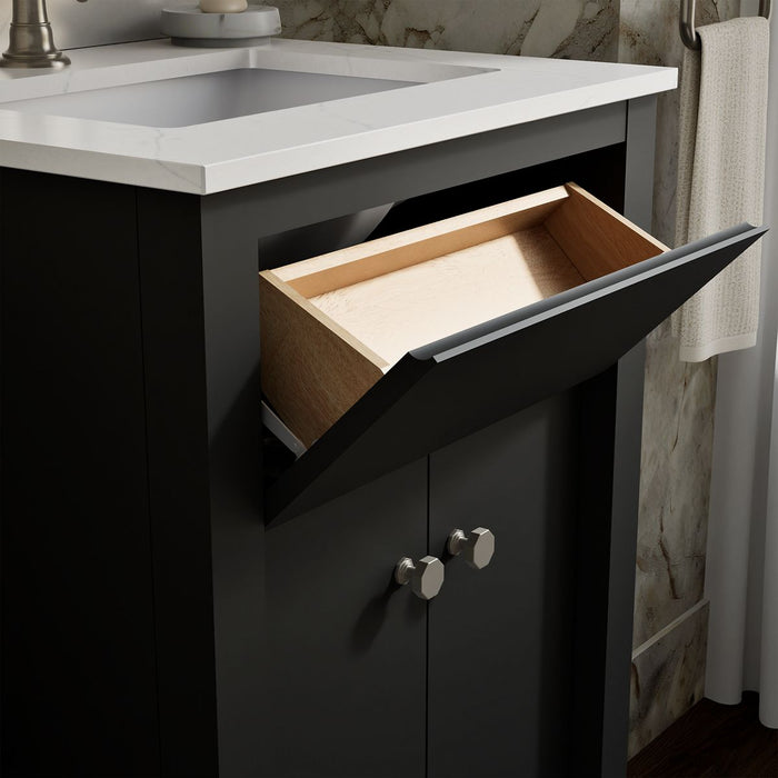 KOHLER K-33264 Alouette 24" bathroom vanity cabinet with sink and quartz top