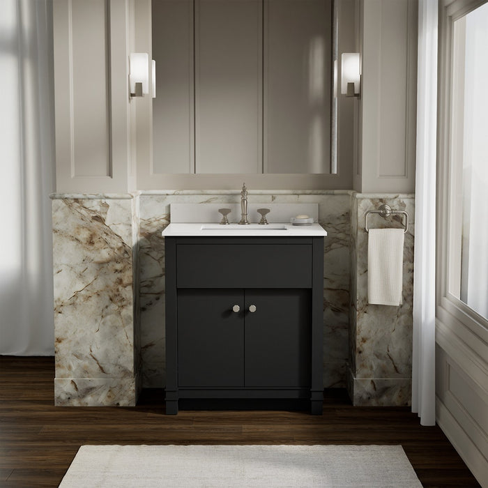KOHLER K-33265 Alouette 30" bathroom vanity cabinet with sink and quartz top