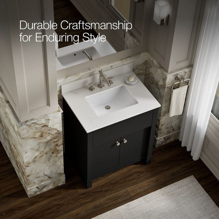 KOHLER K-33265 Alouette 30" bathroom vanity cabinet with sink and quartz top