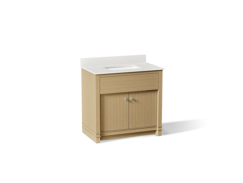 KOHLER K-33266 Alouette 36" bathroom vanity cabinet with sink and quartz top