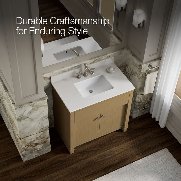KOHLER K-33266 Alouette 36" bathroom vanity cabinet with sink and quartz top