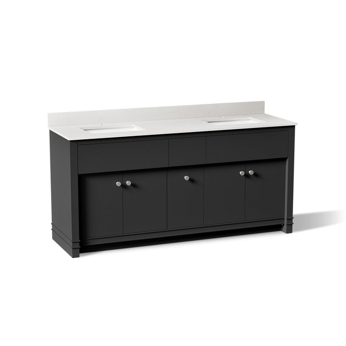 KOHLER K-33294 Alouette 72" bathroom vanity cabinet with sinks and quartz top