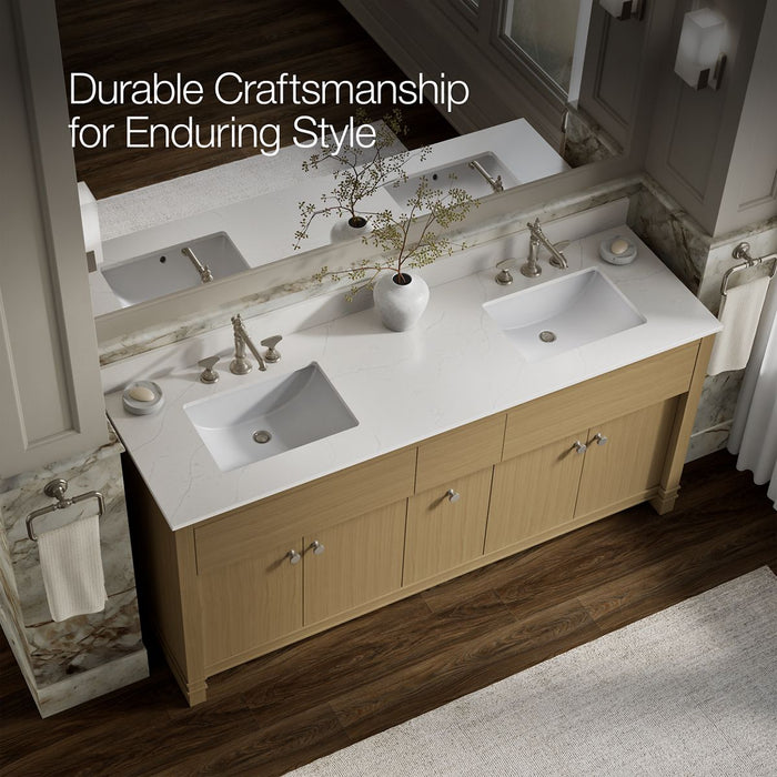 KOHLER K-33294 Alouette 72" bathroom vanity cabinet with sinks and quartz top