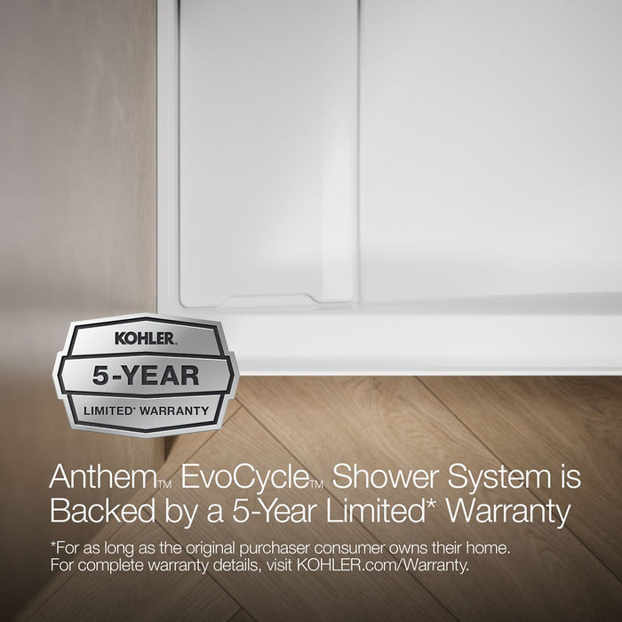 KOHLER K-33473 Anthem EvoCycle 60" x 32" alcove shower base, left drain