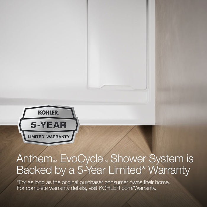 KOHLER K-33476 Anthem EvoCycle 60" x 36" alcove shower base, right drain