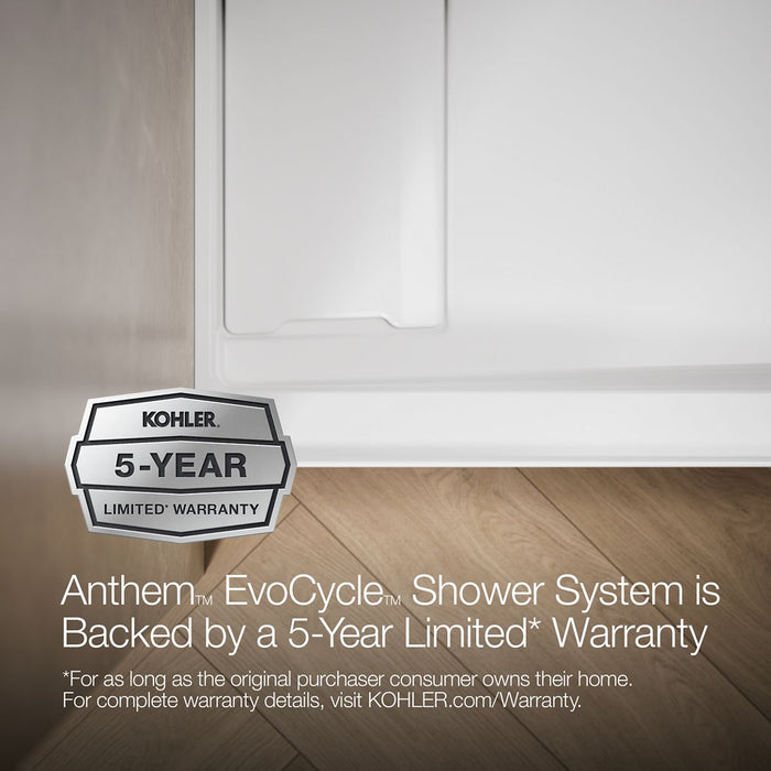 KOHLER K-33477 Anthem EvoCycle 48" x 36" alcove shower base, left drain