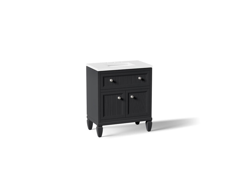 KOHLER K-33536-ASB Hearthaven 30" bathroom vanity cabinet with sink and quartz top