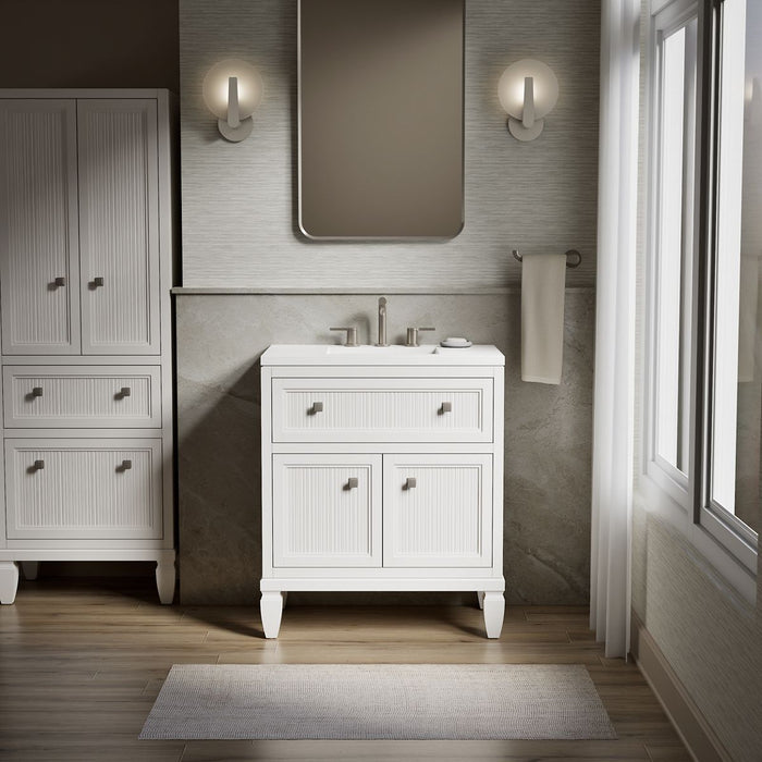 KOHLER K-33536-ASB Hearthaven 30" bathroom vanity cabinet with sink and quartz top