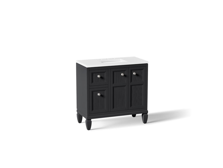 KOHLER K-33537-ASB Hearthaven 36" bathroom vanity cabinet with sink and quartz top
